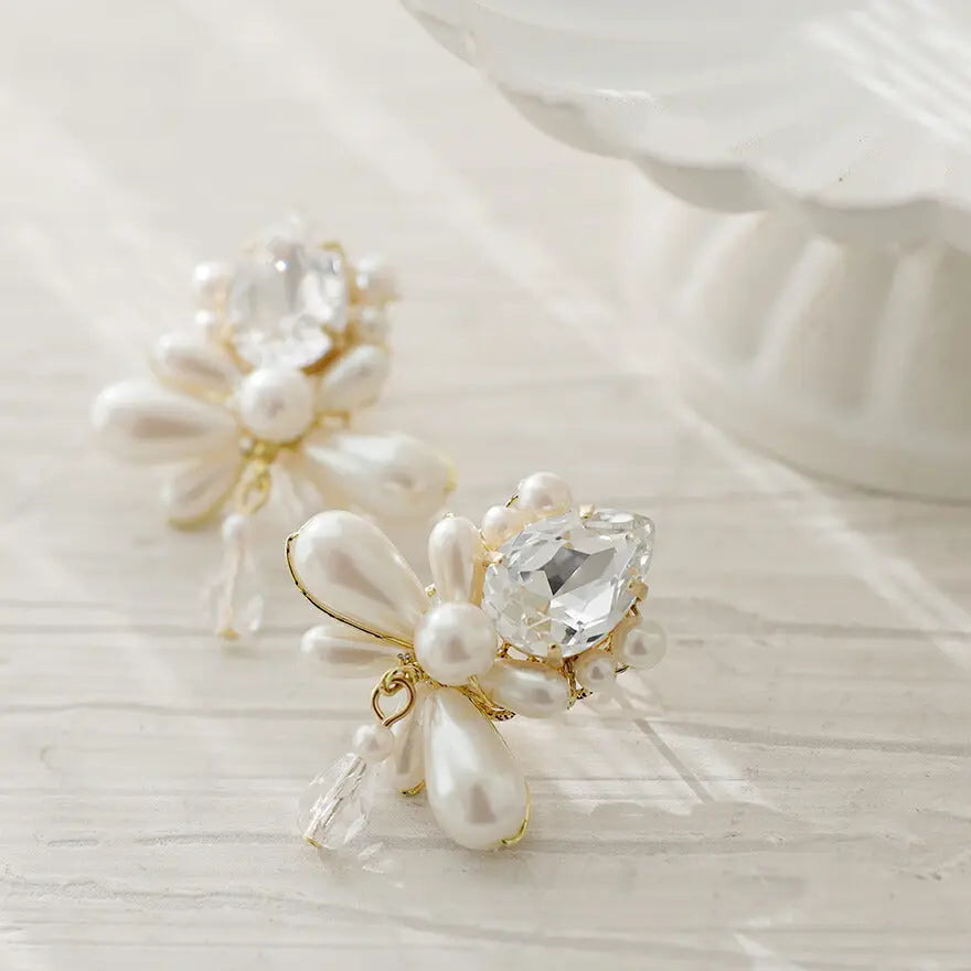 ヘアアクセサリー結婚式パールUピンアクセサリーヘアアクセサリーゲストパーティーヘアアクセゴールドお呼ばれ二次会