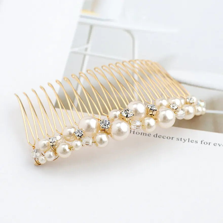 ヘアアクセサリー結婚式パールUピンアクセサリーヘアアクセサリーゲストパーティーヘアアクセゴールドお呼ばれ二次会