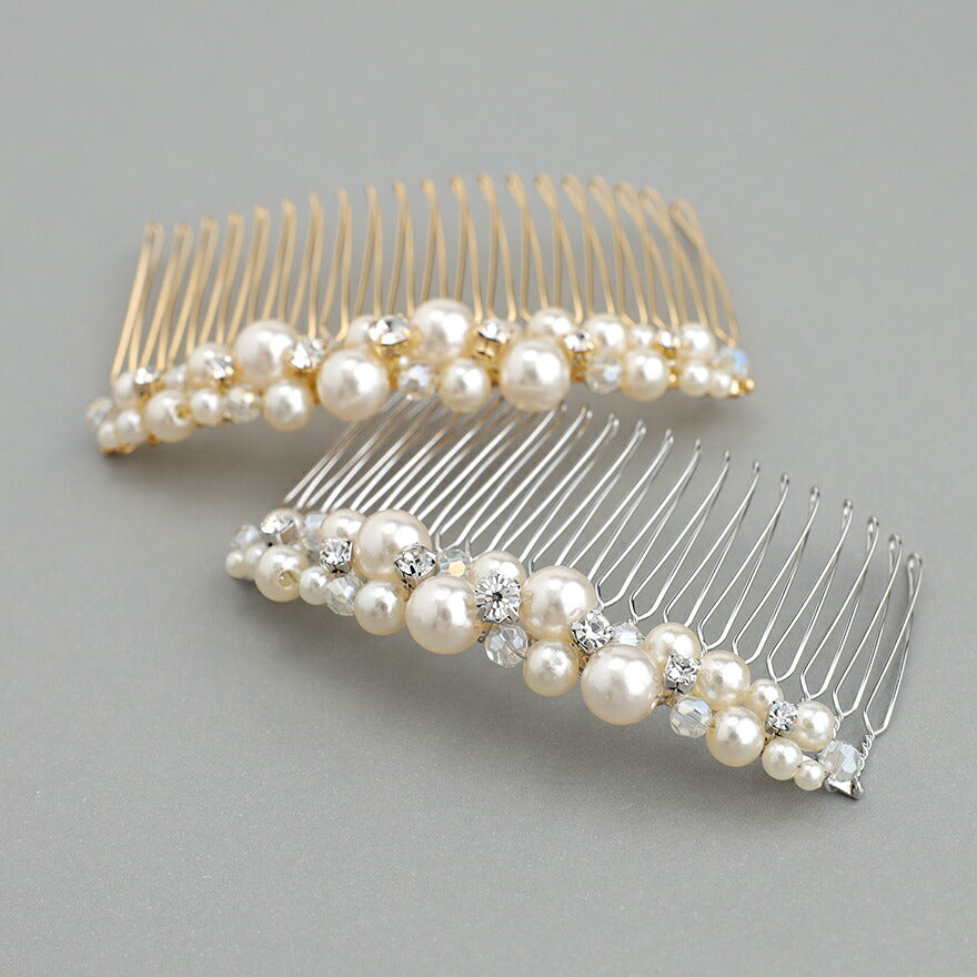 ヘアアクセサリー結婚式パールUピンアクセサリーヘアアクセサリーゲストパーティーヘアアクセゴールドお呼ばれ二次会