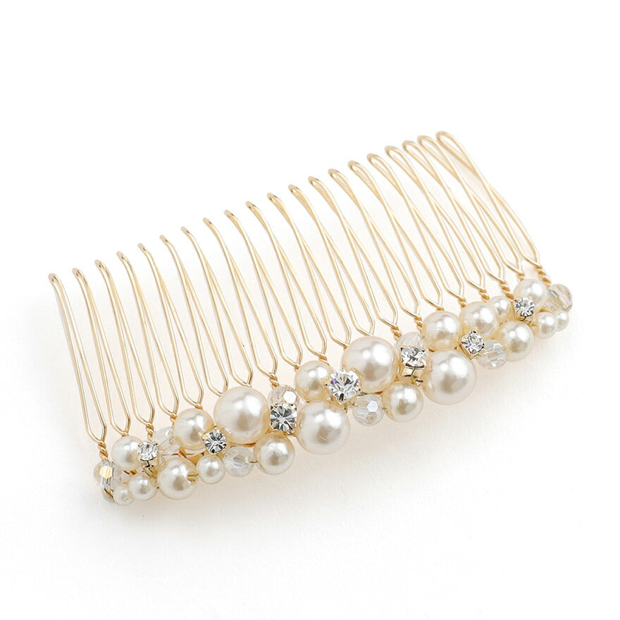 ヘアアクセサリー結婚式パールUピンアクセサリーヘアアクセサリーゲストパーティーヘアアクセゴールドお呼ばれ二次会