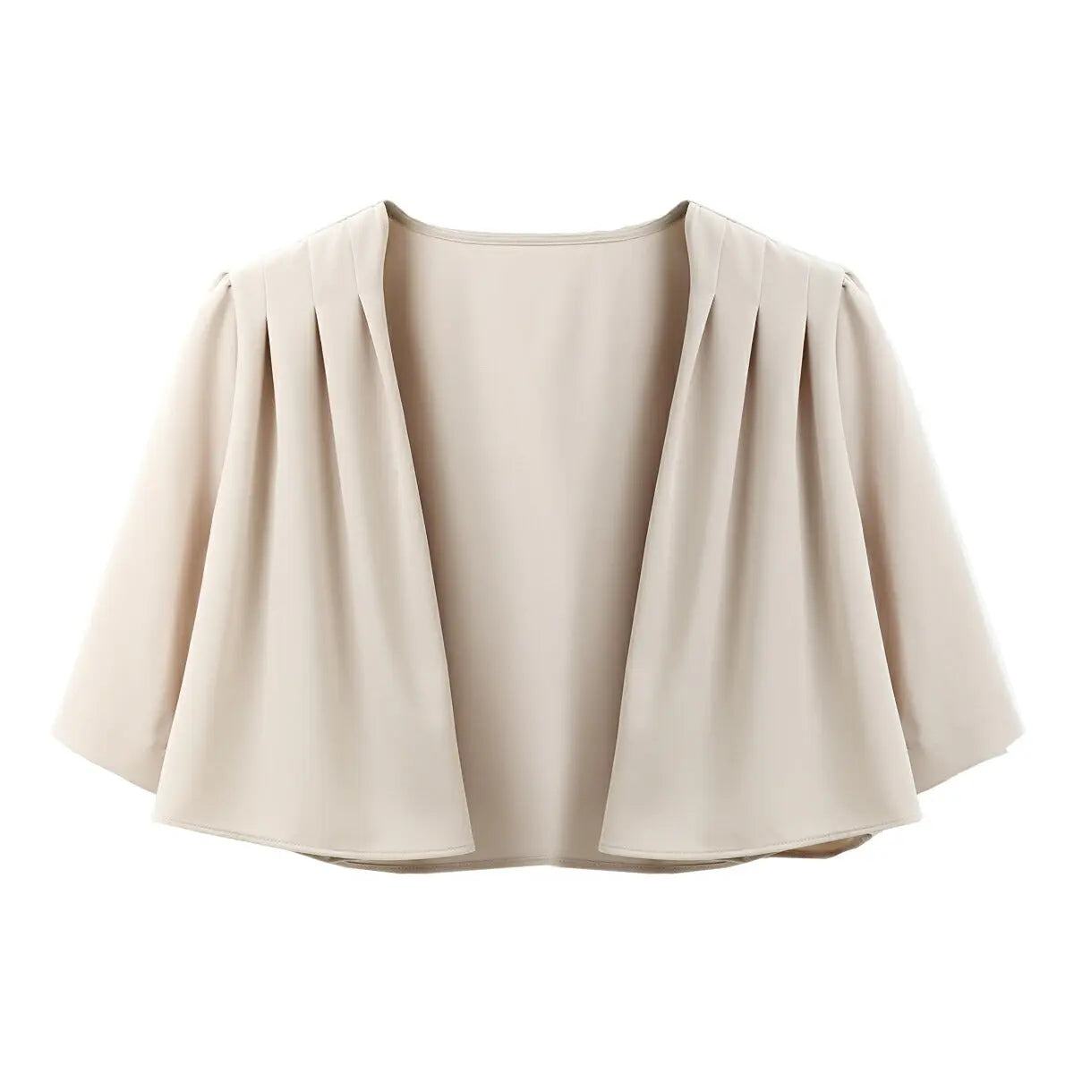 ボレロ 結婚式 ジャケット/フォーマル/レディース/春夏/20代/30代/お呼ばれノーカラー/半袖/シンプル/服装 9号/11号/13号/ベージュ/ブラック パーティードレス通販TwinkleGIrls
