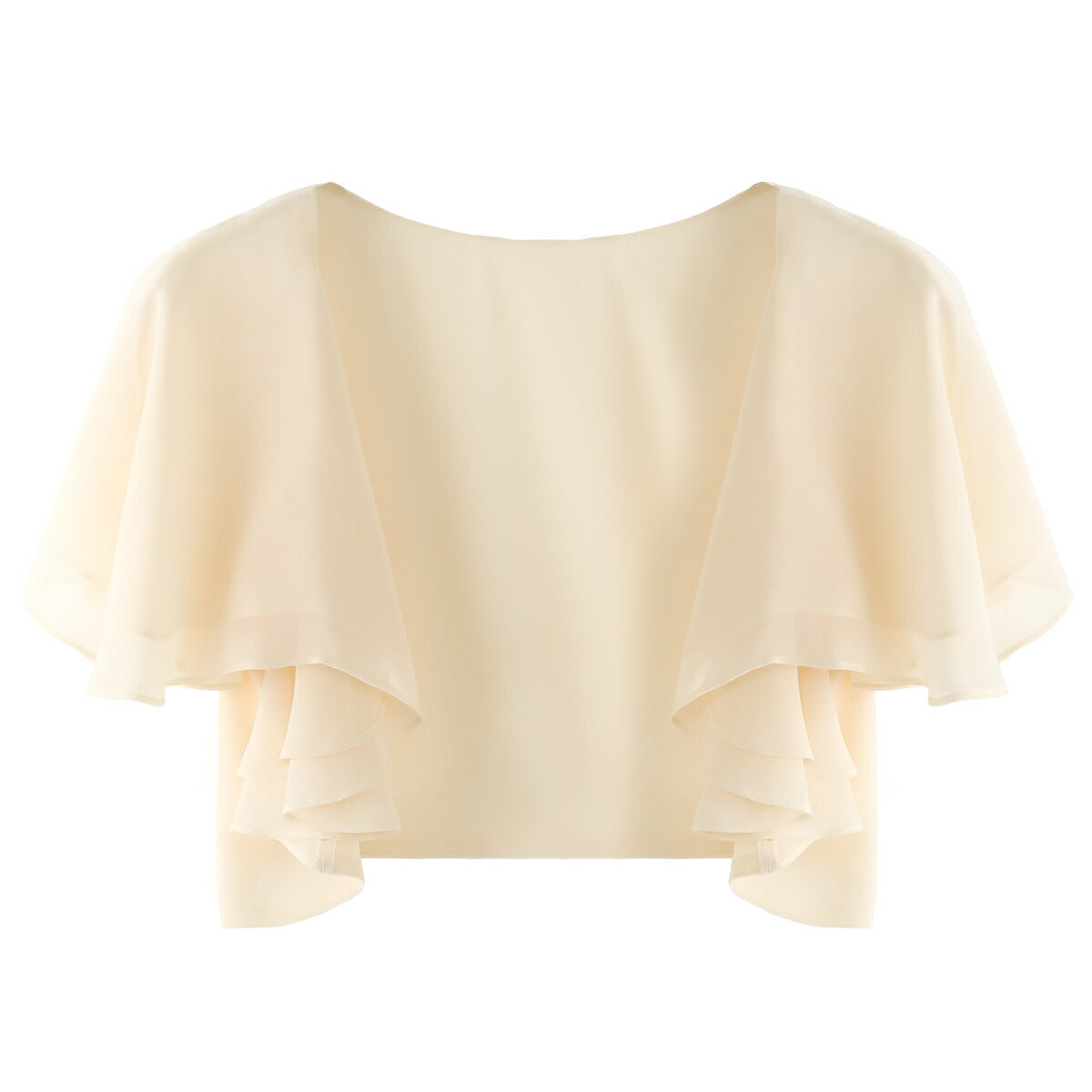 ボレロ 結婚式 フォーマル 半袖 ウェディング パーティー 20代 30代 お呼ばれ 服装 二次会 披露宴 シフォン ラッフル パーティードレス通販TwinkleGIrls