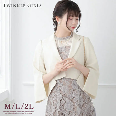 結婚式ボレロパーティーフォーマルジャケットレディース秋冬7分袖カットソーパーティ