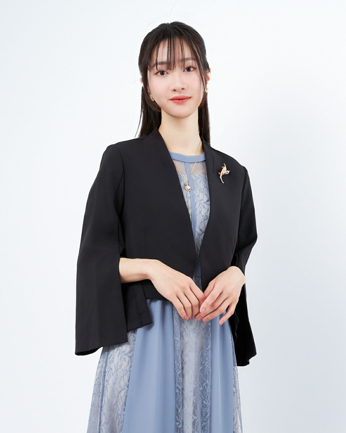 ジャケット 結婚式 ボレロ フォーマル 羽織 お呼ばれ  ノーカラー セレモニー 入園式 ママ 卒園式 入学式 卒業式 パーティー レディース 袖スリット