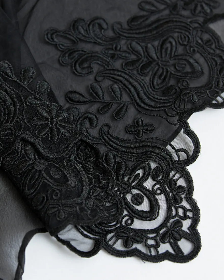 オーガンジーショール 結婚式 お呼ばれ用大判ボレロ フォーマル レース刺繍 羽織り ストール パーティー レディース グレー/ベージュ/ブラック パーティードレス通販TwinkleGIrls