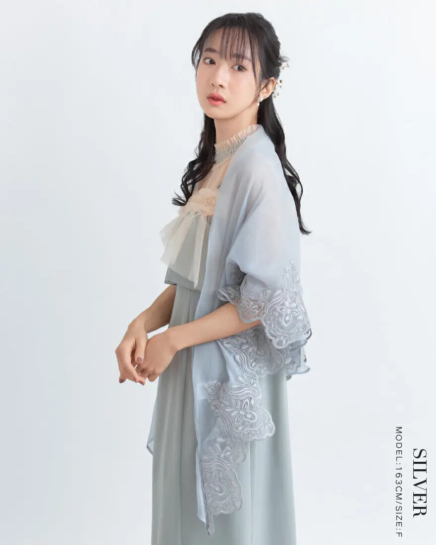 結婚式ボレロパーティーフォーマルジャケットレディース秋冬7分袖カットソーパーティ