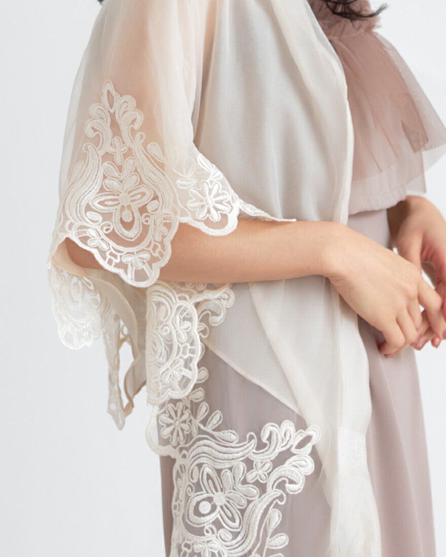 結婚式ボレロパーティーフォーマルジャケットレディース秋冬7分袖カットソーパーティ