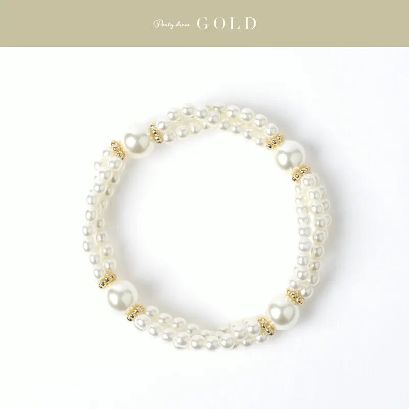 ブレスレット結婚式パールアクセサリーパーティー3連パールブレスゴージャスショートレディース3連18cmウェディングシンプルボリュームパールネックレス