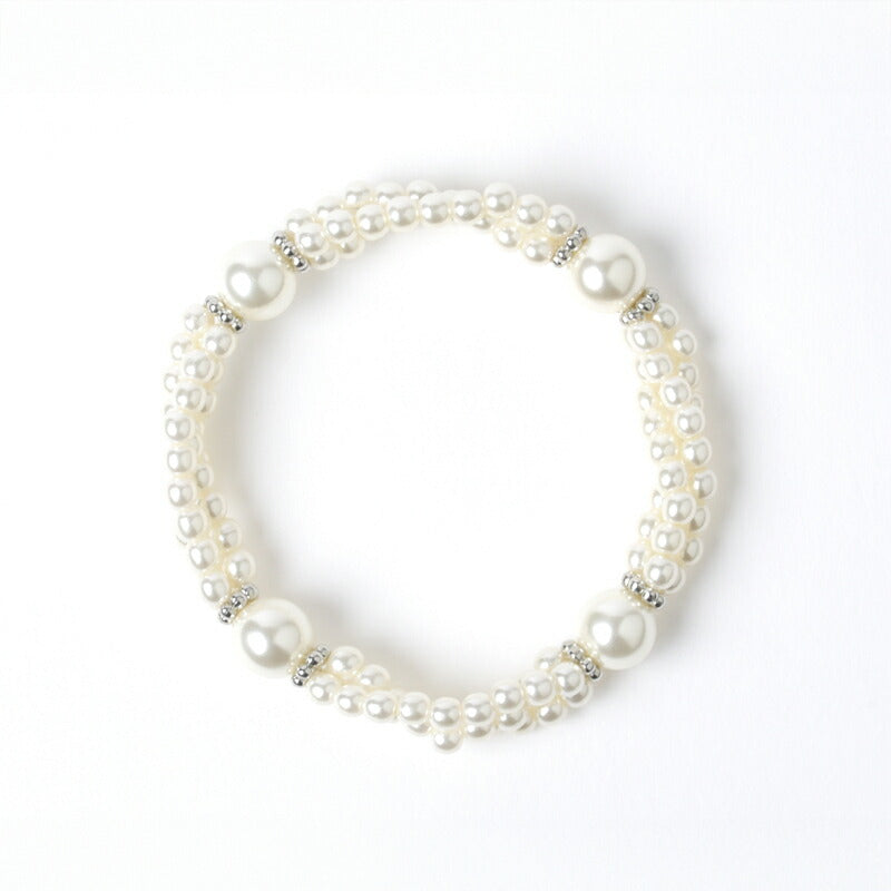 ブレスレット 結婚式 パール アクセサリー パーティー 3連パールブレス ゴージャス ショート レディース 3連 18cm  ウェディング シンプル ボリューム パールネックレス パーティードレス通販TwinkleGIrls