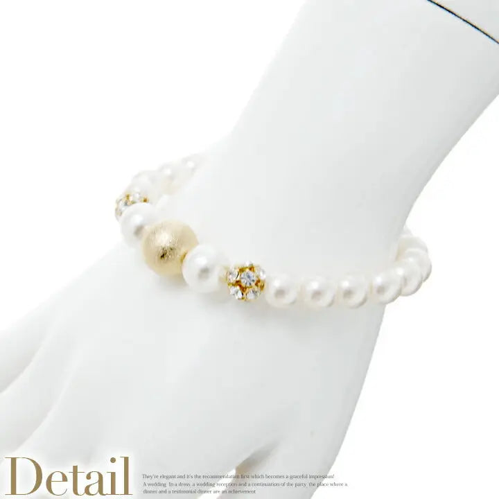 ブレスレット結婚式パールアクセサリーパーティー1連パールブレスゴージャスショートレディース1連18cmウェディングシンプルボリュームパールブレスレット