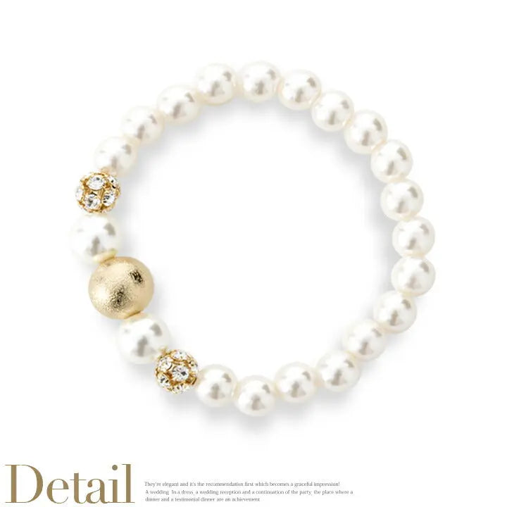 ブレスレット結婚式パールアクセサリーパーティー1連パールブレスゴージャスショートレディース1連18cmウェディングシンプルボリュームパールブレスレット