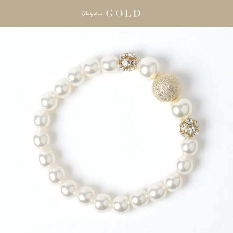 ブレスレット結婚式パールアクセサリーパーティー1連パールブレスゴージャスショートレディース1連18cmウェディングシンプルボリュームパールブレスレット