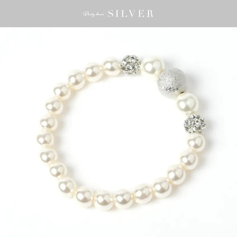 ブレスレット結婚式パールアクセサリーパーティー1連パールブレスゴージャスショートレディース1連18cmウェディングシンプルボリュームパールブレスレット