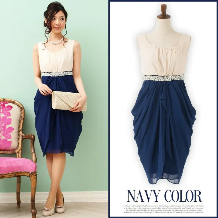 パーティードレス結婚式ドレス【大人の華やぎ】パール＆コクーンのフィット＆フレアドレス!!お呼ばれにスレンダー全3色☆ドレス結婚式お呼ばれパーティーブライズメイド二次会2次会パーティ通販Dress楽天服装お呼ばれ服パーティドレス送料無料