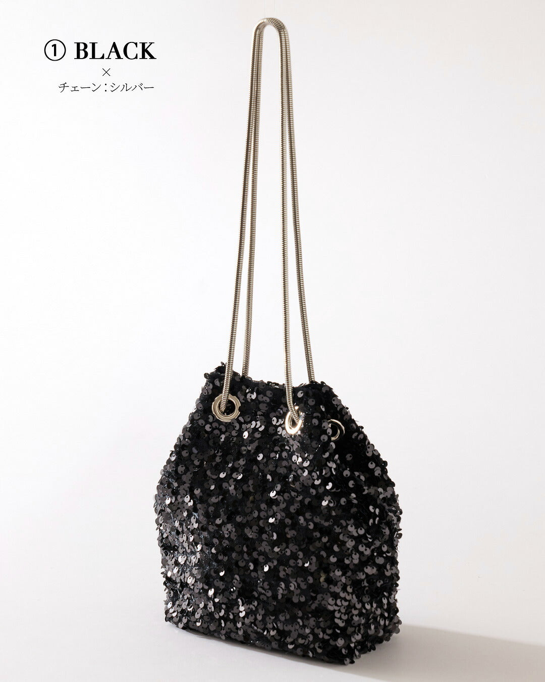 パーティーバッグ 大きめ スマホが入る 巾着 スパンコール 3WAY 軽量180g スネークチェーン ショルダーバッグ クラッチバッグ 結婚式 お呼ばれ 二次会 謝恩会 フォーマル 20代 30代 40代 パーティードレス通販TwinkleGirls