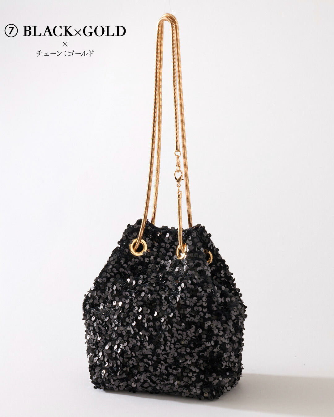 パーティーバッグ 大きめ スマホが入る 巾着 スパンコール 3WAY 軽量180g スネークチェーン ショルダーバッグ クラッチバッグ 結婚式 お呼ばれ 二次会 謝恩会 フォーマル 20代 30代 40代 パーティードレス通販TwinkleGirls
