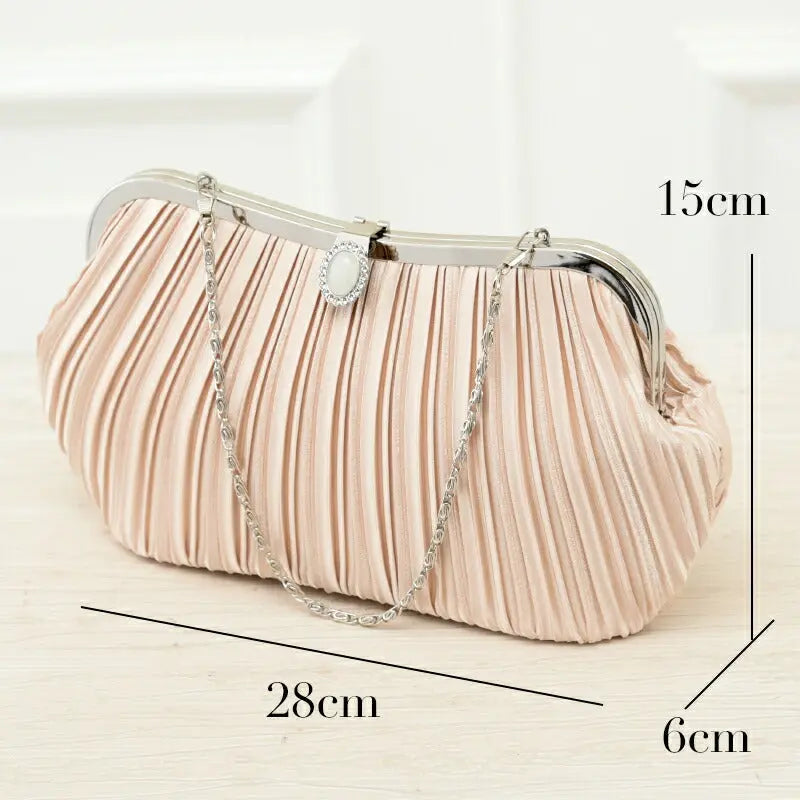 パーティーバッグ謝恩会二次会バッグ同窓会レディース秋冬ショルダーベージュ/シルバー/ブラック大きめサイズ