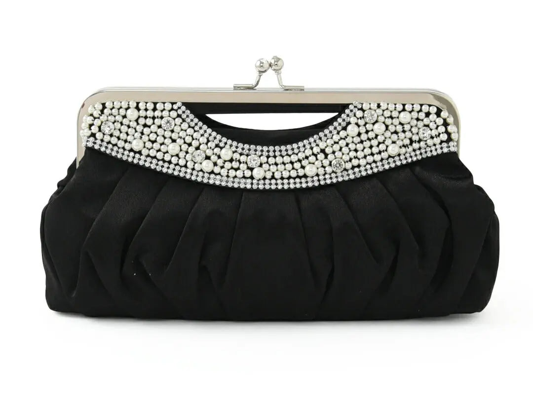 パーティーバッグ結婚式バッグレディース秋冬パールビジューがま口ベージュ/シルバー/ブラック/ネイビー大きめサイズパーティーバッグ謝恩会二次会バッグ同窓会入園式入学式バッグセレモニーバッグ結婚式バッグフォーマルバッグ