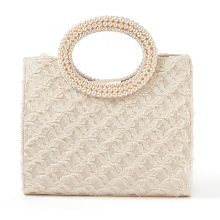 パーティーバッグ 謝恩会 バッグ 結婚式 バッグ 同窓会 お呼ばれ 二次会 披露宴 レディース パールハンドル ベージュ/ブラック パーティードレス通販TwinkleGIrls