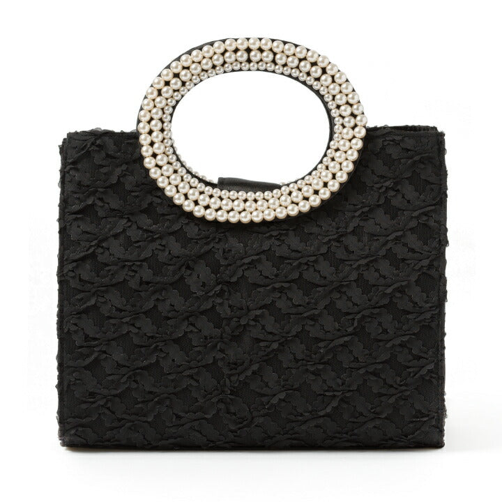 パーティーバッグ 謝恩会 バッグ 結婚式 バッグ 同窓会 お呼ばれ 二次会 披露宴 レディース パールハンドル ベージュ/ブラック パーティードレス通販TwinkleGIrls