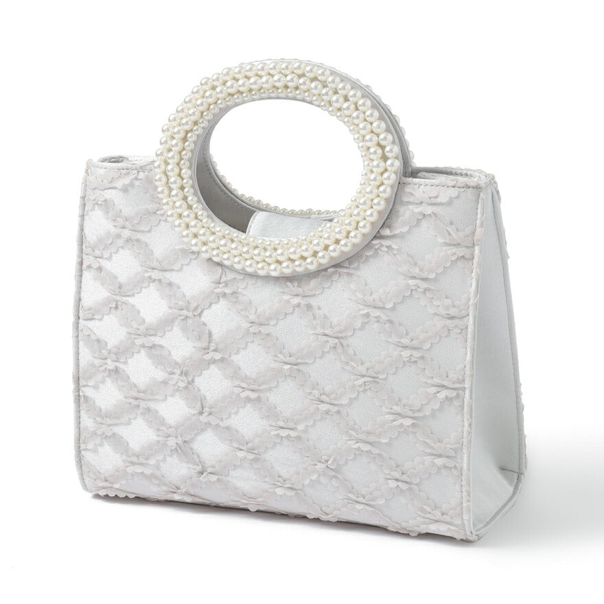 パーティーバッグ 謝恩会 バッグ 結婚式 バッグ 同窓会 お呼ばれ 二次会 披露宴 レディース パールハンドル ベージュ/ブラック パーティードレス通販TwinkleGIrls