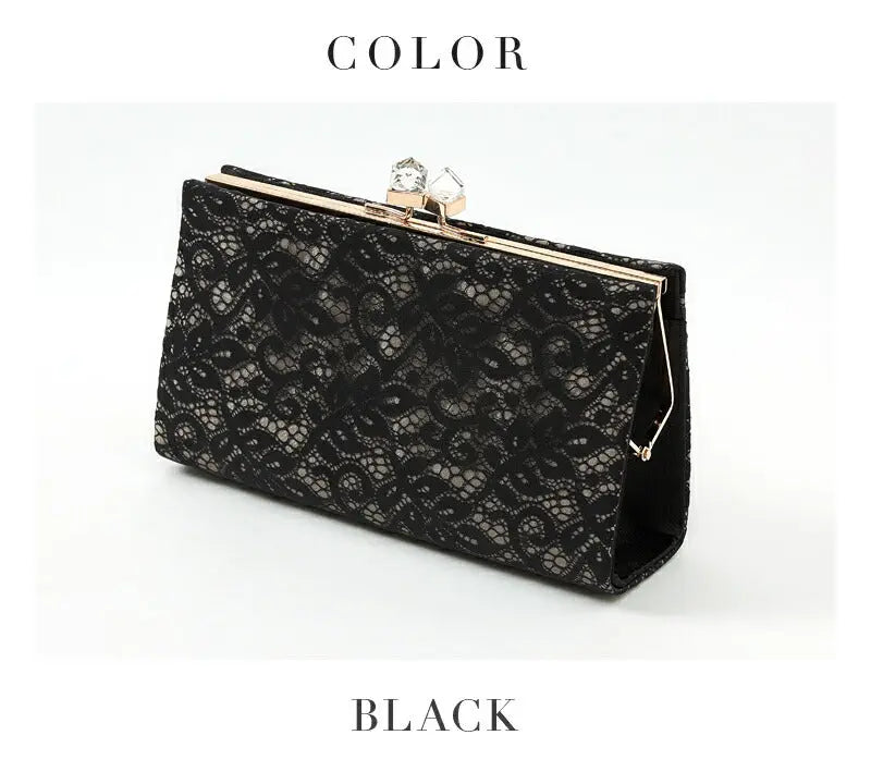 パーティーバッグ結婚式バッグ総レースバッグクラッチバッグおしゃれ大人シンプル黒/ベージュ/ショルダー3WAY即日発送謝恩会
