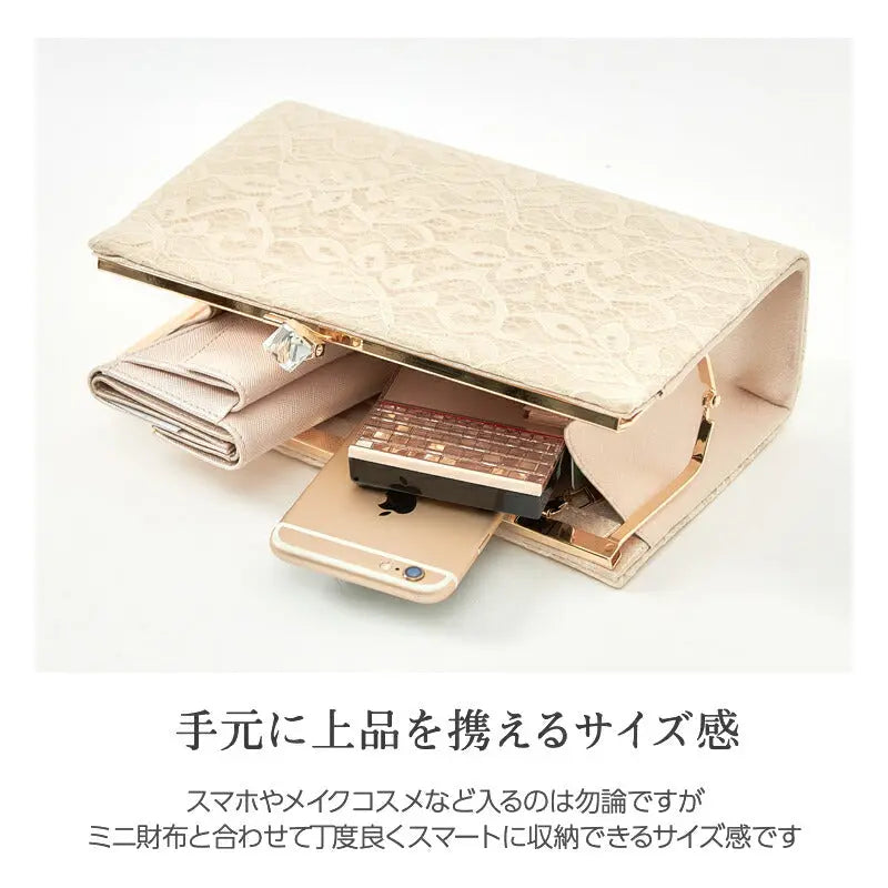 パーティーバッグ結婚式バッグ総レースバッグクラッチバッグおしゃれ大人シンプル黒/ベージュ/ショルダー3WAY即日発送謝恩会