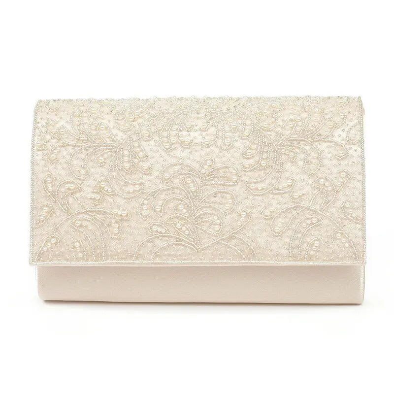 パーティーバッグ 結婚式 バッグ 大きめ パール ビーズ ショルダー シルバー パーティ バッグ サテン 披露宴 お呼ばれ フォーマル レディース パーティードレス通販TwinkleGIrls