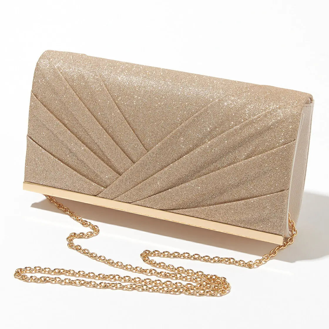 パーティーバッグ結婚式バッグレディース秋冬シンプルラメレター型/ラメ/シンプル/ゴールド/3WAY大きめ