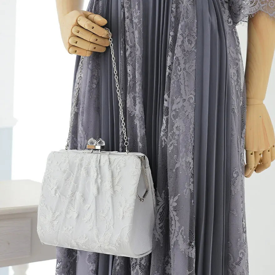 パーティーバッグ結婚式バッグレディース秋冬ビーズ刺しゅう/フェイクパール/ビーズ/スパンコール/コンパクト/2WAY小さめ