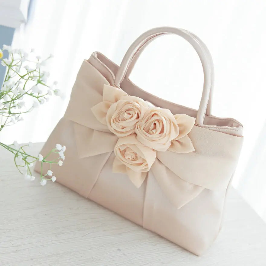 バッグ結婚式パーティーバッグサブバッグフォーマルハンドバッグお呼ばれ入園式卒園式入学式卒業式シンプル/サテン/大きめ