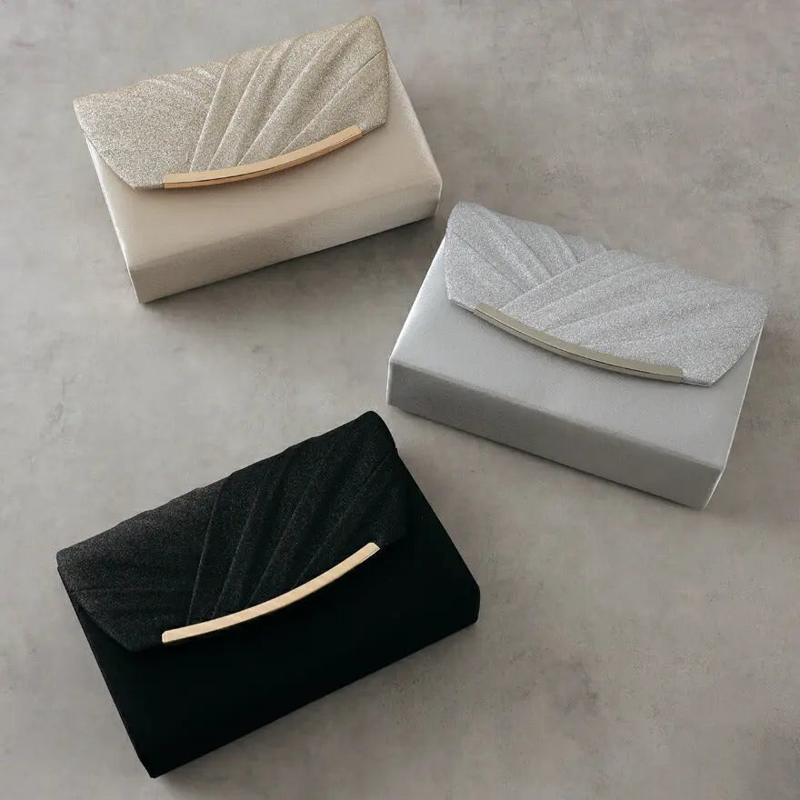 ラメフラップパーティーバッグ結婚式バッグパーティーバッグ大きめレディース春夏ラメ/サテン/ショルダー/3WAY