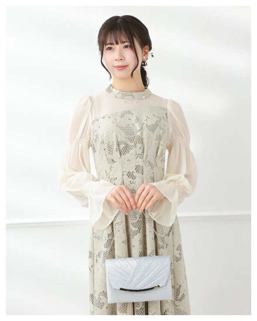 パーティーバッグ結婚式バッグレディース秋冬ビーズ刺しゅう/フェイクパール/ビーズ/スパンコール/コンパクト/2WAY小さめ