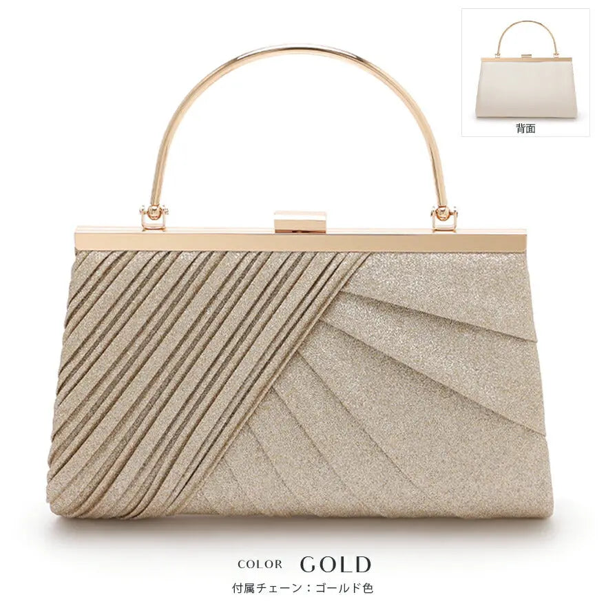 パーティーバッグ レディース オールシーズン 3WAY メタルハンドル 袱紗が入る ゴールド/シルバー/ブラック 小さめ 0353 パーティードレス通販TwinkleGIrls