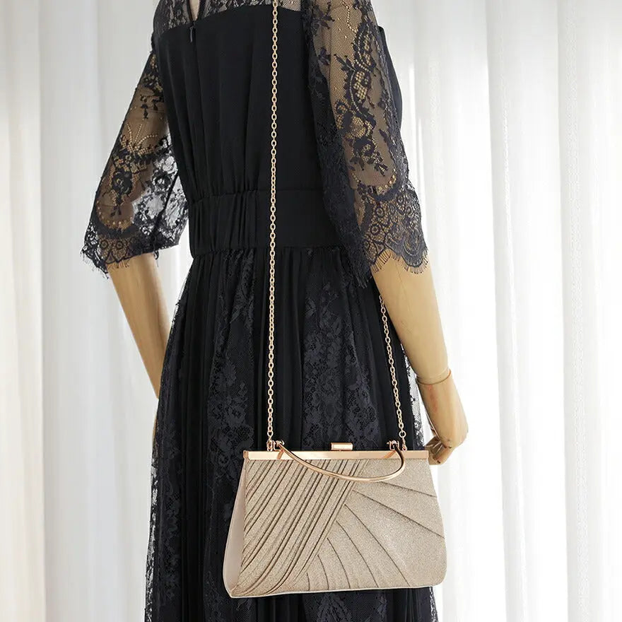 パーティーバッグ結婚式バッグレディース秋冬ビーズ刺しゅう/フェイクパール/ビーズ/スパンコール/コンパクト/2WAY小さめ