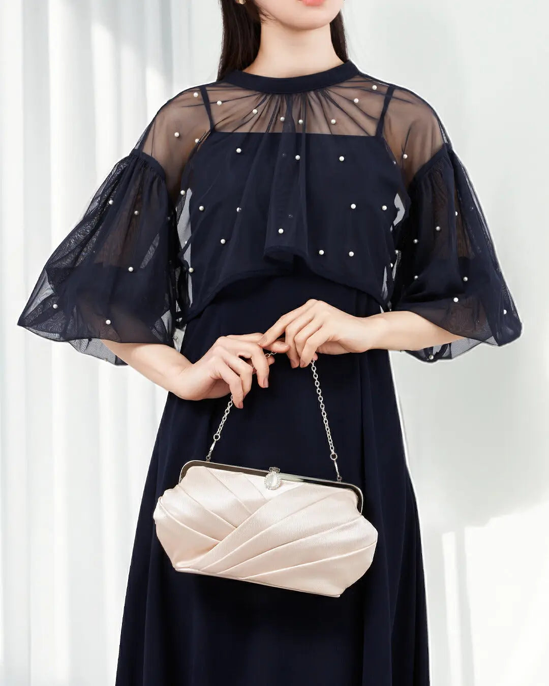 パーティーバッグ 謝恩会 二次会 バッグ 同窓会 レディース 春夏 ショルダー ベージュ/シルバー/ブラック 大きめサイズ パーティードレス通販TwinkleGIrls