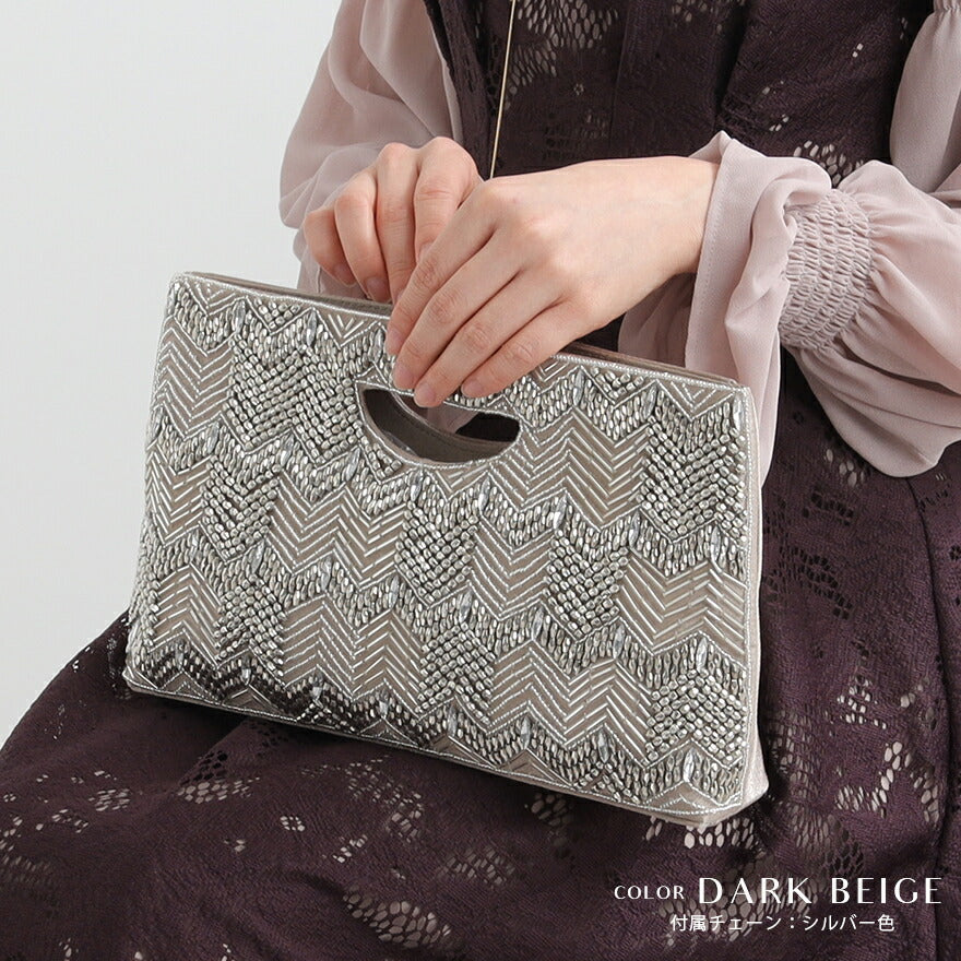 パーティーバッグ結婚式バッグお呼ばれ謝恩会二次会レディース秋冬ショルダーグレー大きめサイズ