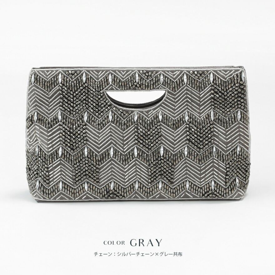 パーティーバッグ結婚式バッグお呼ばれ謝恩会二次会レディース秋冬ショルダーグレー大きめサイズ