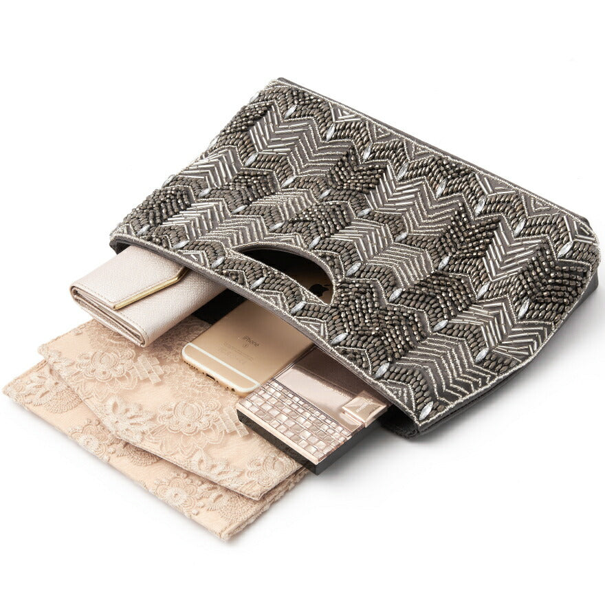 パーティーバッグ結婚式バッグお呼ばれ謝恩会二次会レディース秋冬ショルダーグレー大きめサイズ