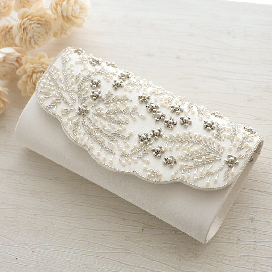 パーティーバッグ結婚式バッグレディース秋冬ビーズ刺しゅう/フェイクパール/ビーズ/スパンコール/コンパクト/2WAY小さめ