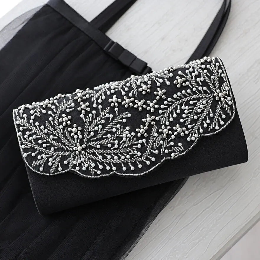 ビーズ刺繍3WAYパーティーバッグ 結婚式 バッグ パーティー