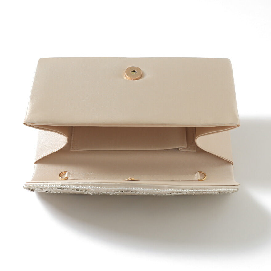 パーティーバッグ結婚式バッグレディース秋冬ビーズ刺しゅう/フェイクパール/ビーズ/スパンコール/コンパクト/2WAY小さめ