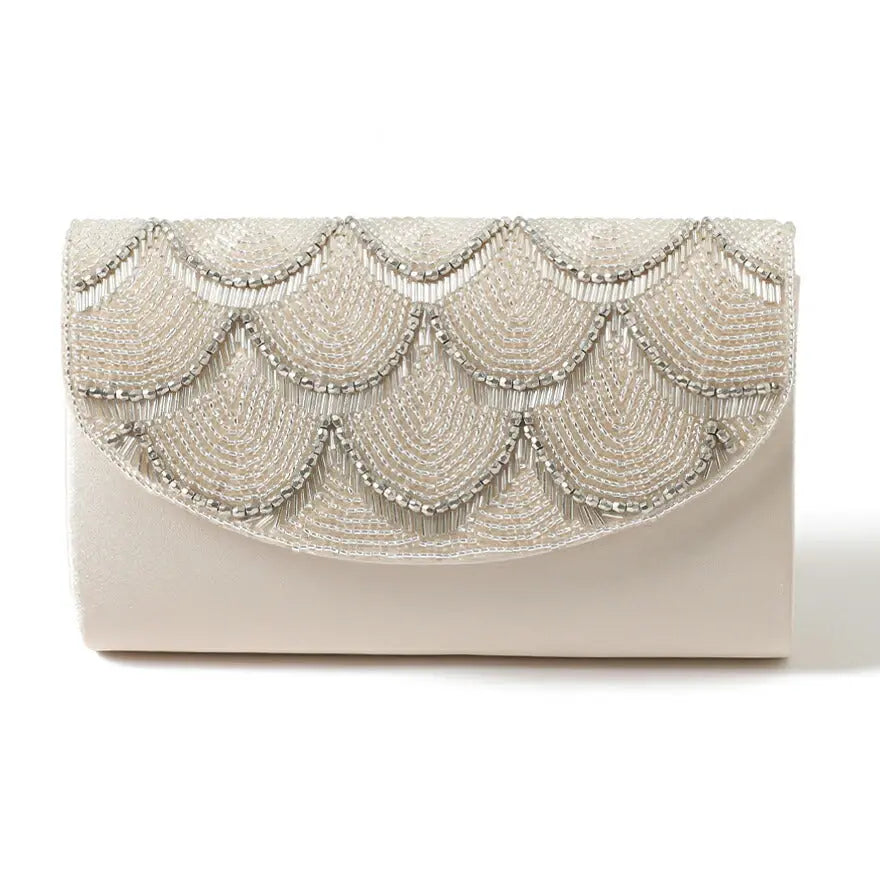 パーティーバッグ結婚式バッグレディース秋冬ビーズ刺しゅう/フェイクパール/ビーズ/スパンコール/コンパクト/2WAY小さめ