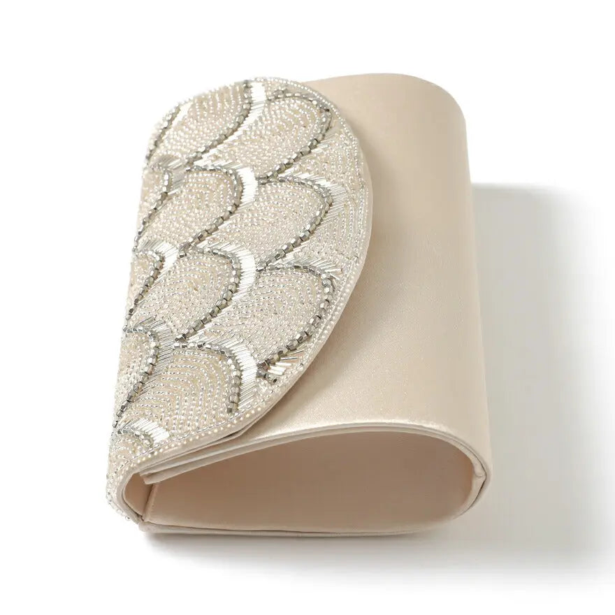 パーティーバッグ結婚式バッグレディース秋冬ビーズ刺しゅう/フェイクパール/ビーズ/スパンコール/コンパクト/2WAY小さめ