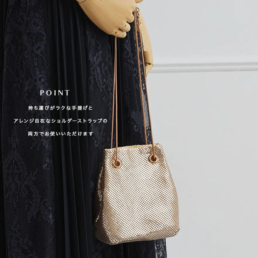 パーティーバッグ結婚式バッグレディース秋冬ビーズ刺しゅう/フェイクパール/ビーズ/スパンコール/コンパクト/2WAY小さめ