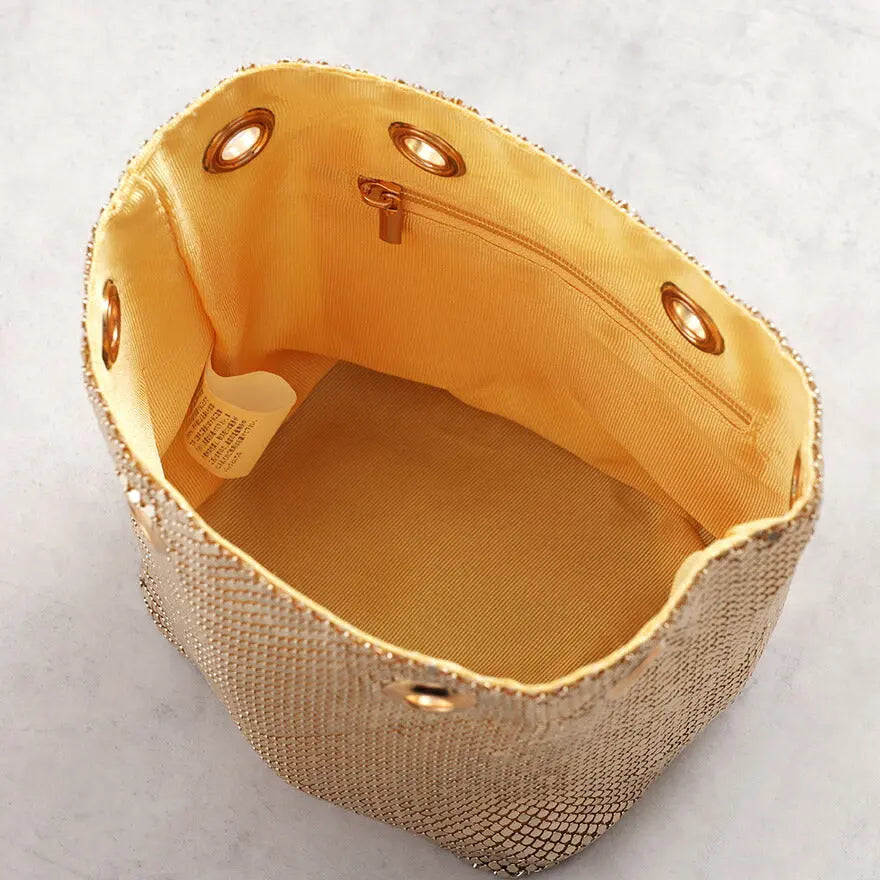 パーティーバッグ結婚式バッグメタルメッシュバッグ巾着お呼ばれレディース春夏手提げ/ショルダー/2WAY