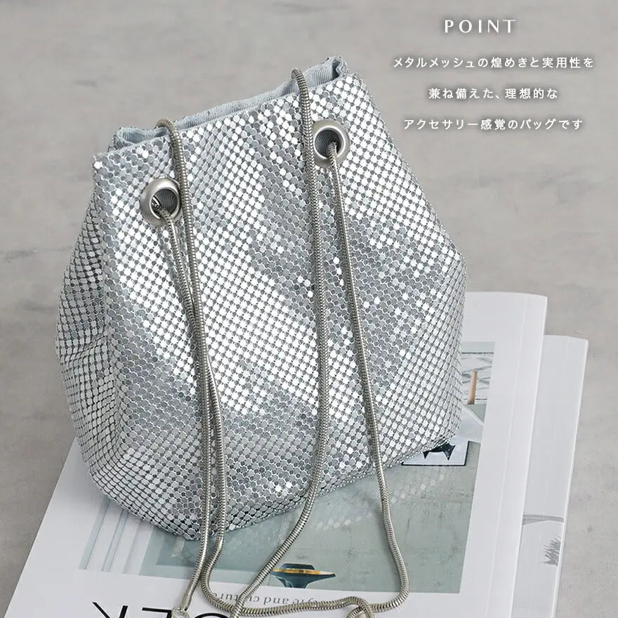 パーティーバッグ結婚式バッグレディース秋冬ビーズ刺しゅう/フェイクパール/ビーズ/スパンコール/コンパクト/2WAY小さめ