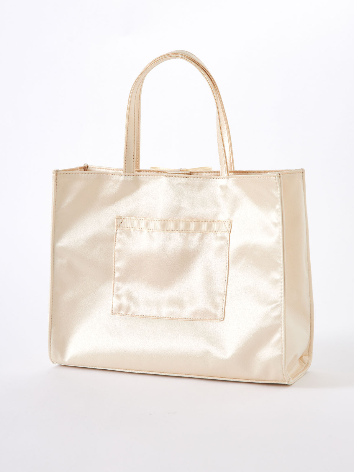 サブバッグ結婚式パーティートートA4フォーマルレース行事翌日配送おしゃれ華やか上品華奢サテンベージュ/ブラック