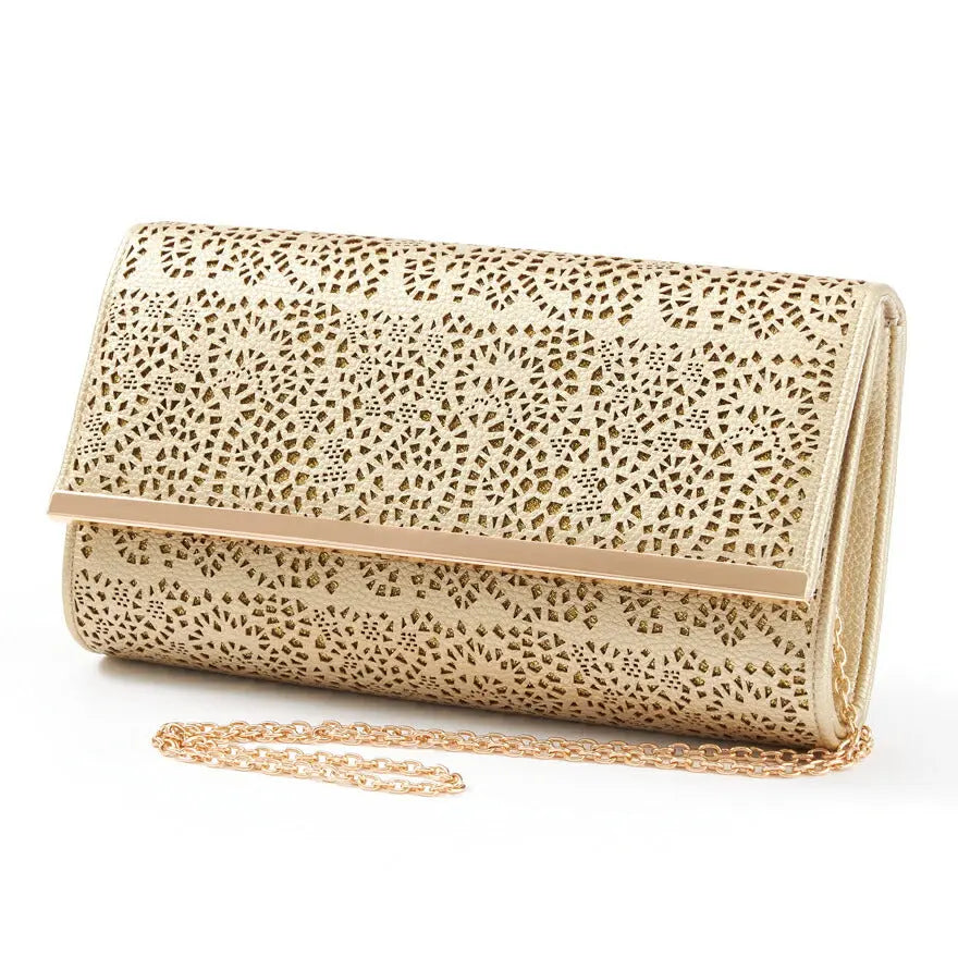 パーティーバッグ 結婚式 バッグ 大きめ クラッチバッグ カッティングレース ラメ 3way 全2色 パーティードレス通販TwinkleGIrls