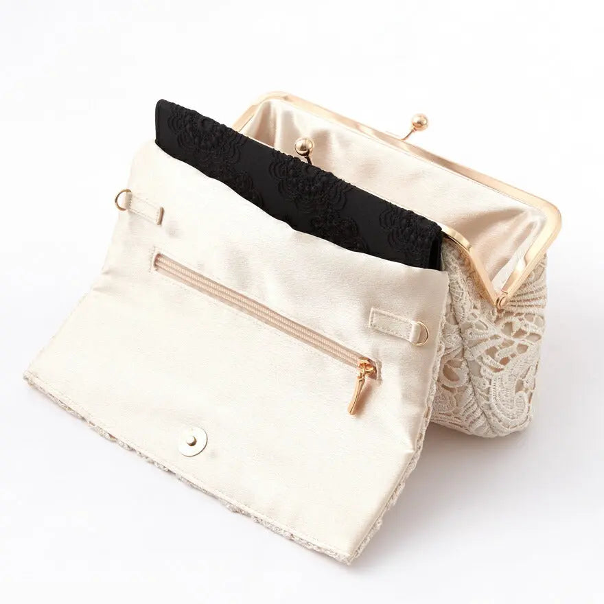 パーティーバッグ結婚式バッグクラッチバッグ大きめブランドフォーマルがま口レースパーティー二次会同窓会入園式入学式謝恩会成人式レディース